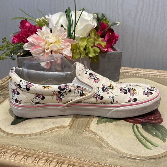 Vans Cream Minnie Mouse Slip-On Sneakers - Picture 4 of 15